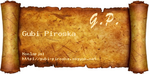 Gubi Piroska névjegykártya